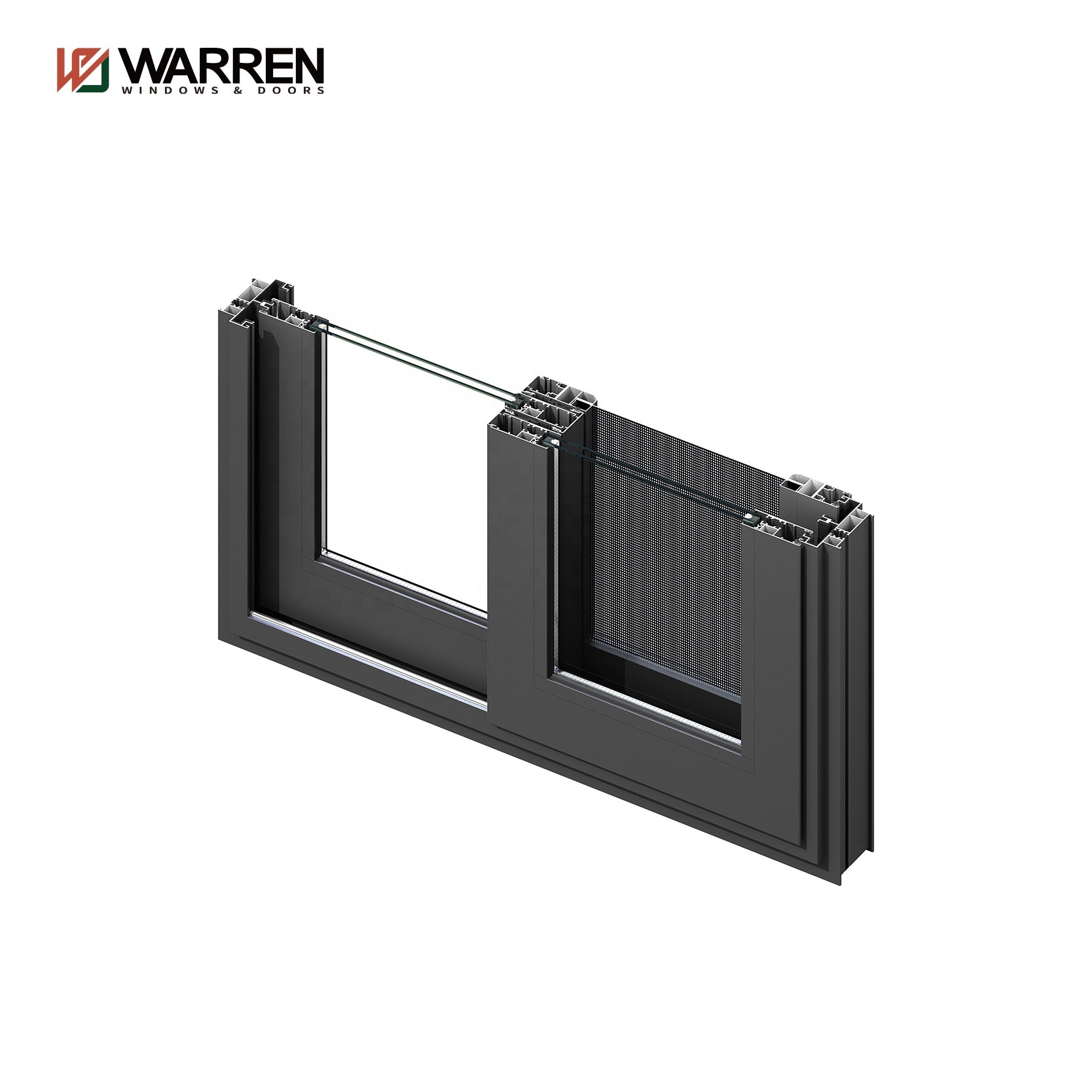 Warren aluminum profile sliding door 96x80 glass door double glass door factory price