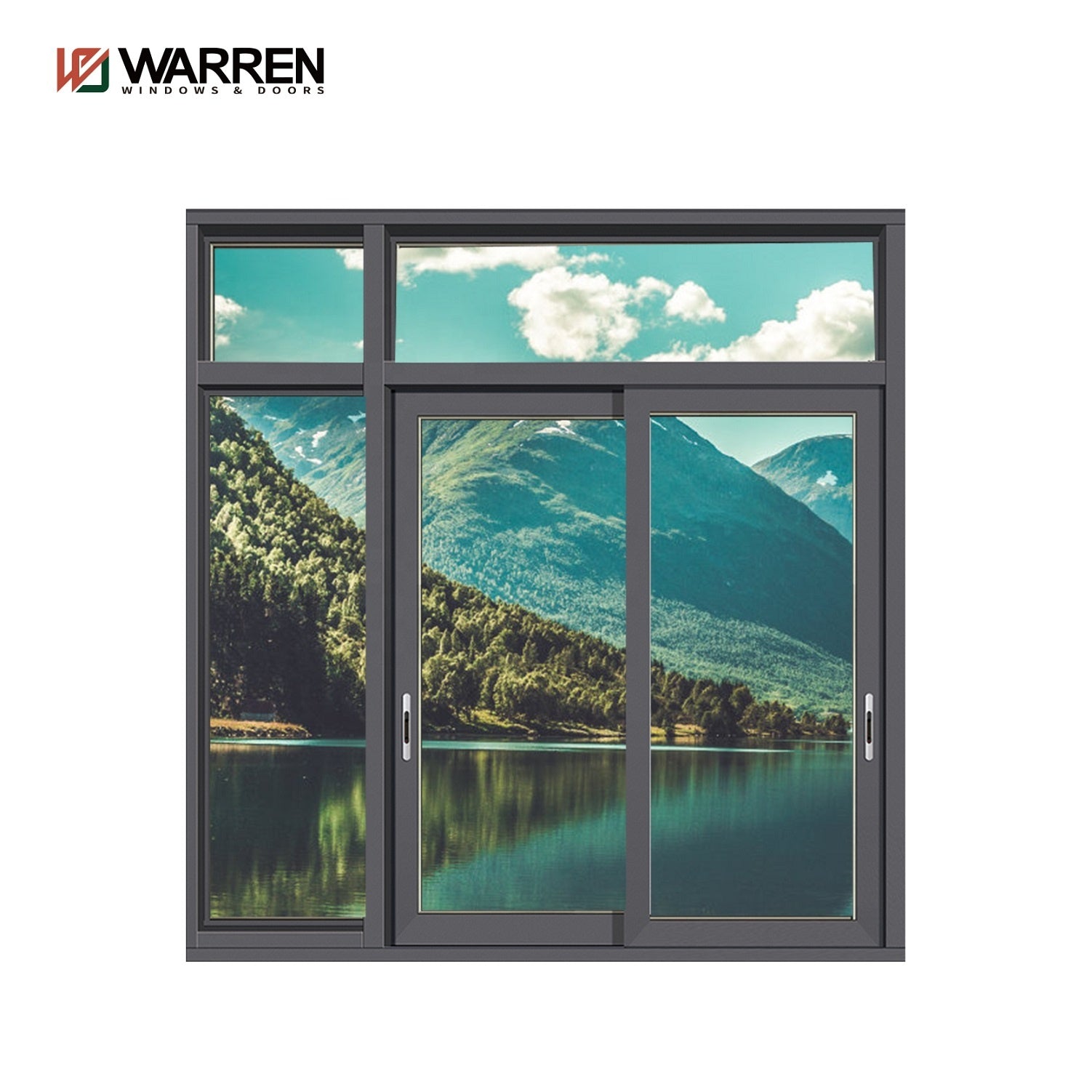 Warren hot sale 6060 aluminum material glass doors three panel sliding window