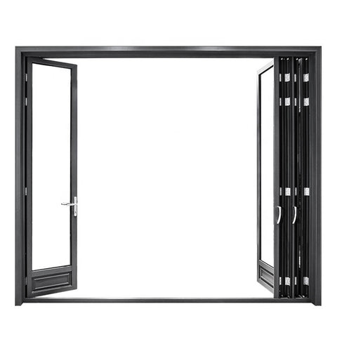 Warren Exterior Balcony Aluminum Frame Glass Folding Door Customized Bifold patio Sliding Bi folding Door