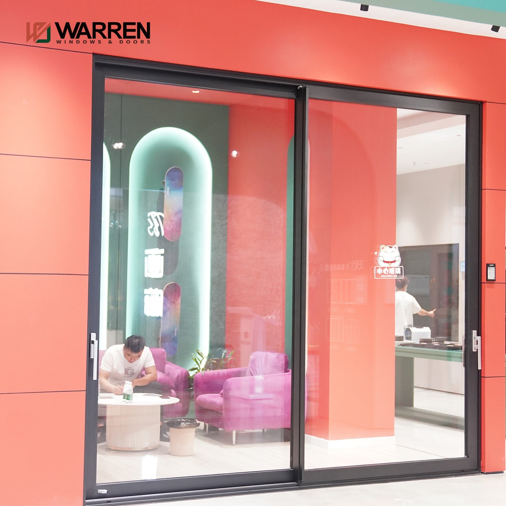Warren Cheap Custom Exterior Accordion sliding Door double Glass Sliding Patio doors