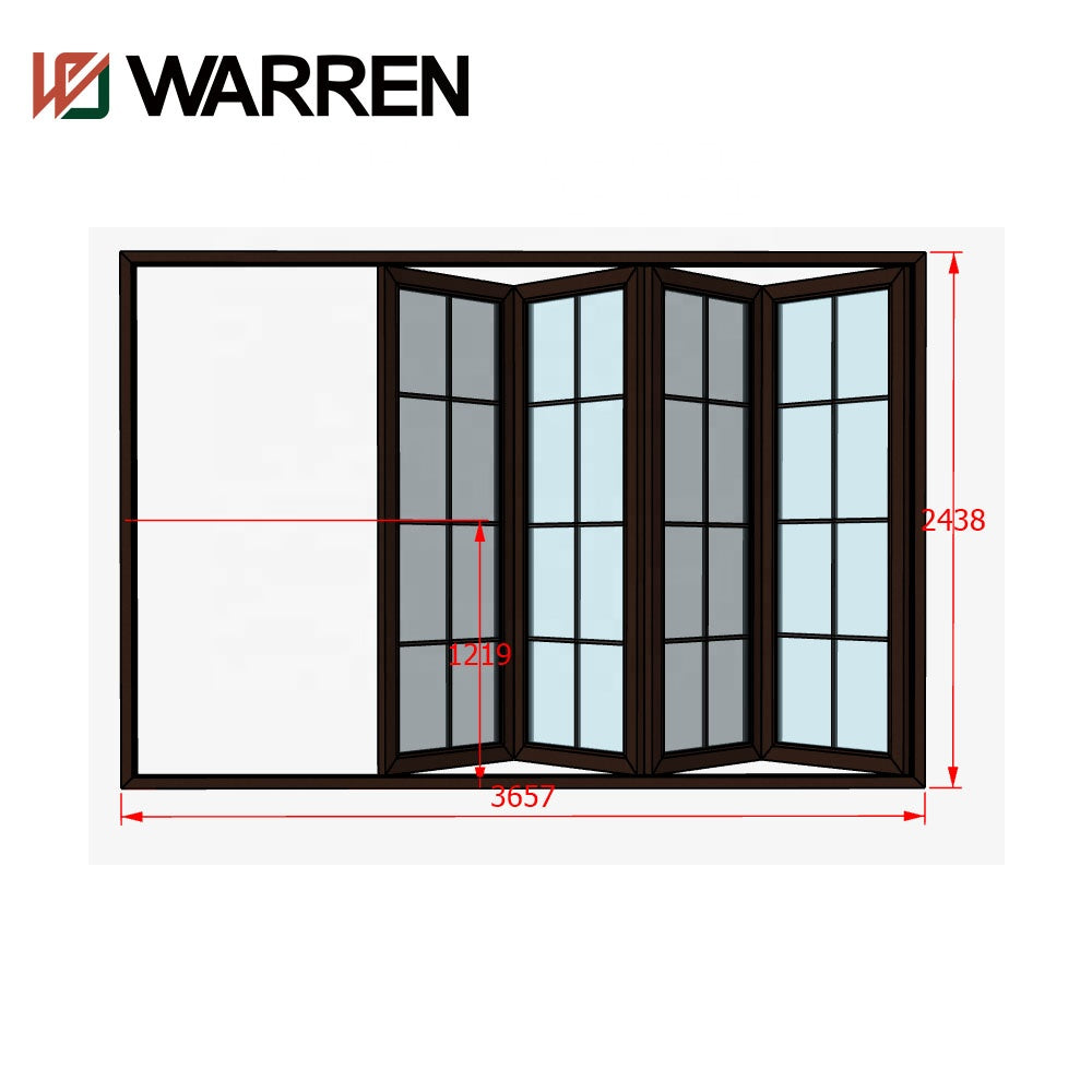 Warren folding door design with grill glass bifold door for sale