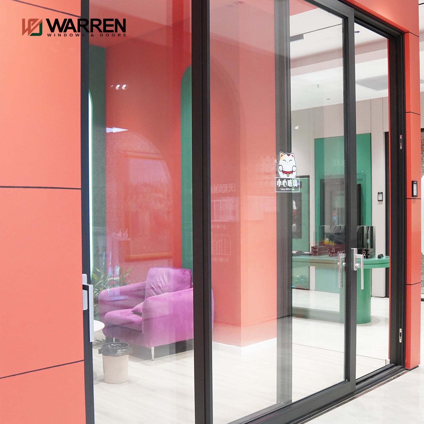 Warren Cheap Custom Exterior Accordion sliding Door double Glass Sliding Patio doors